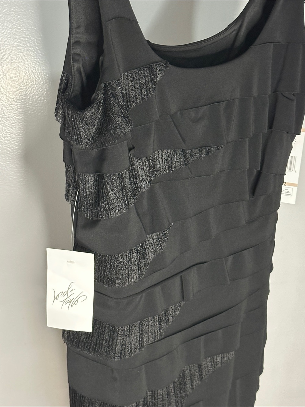 Nine West Sleeveless Scoop Neck Mini Black Dress - Picture 4 of 5
